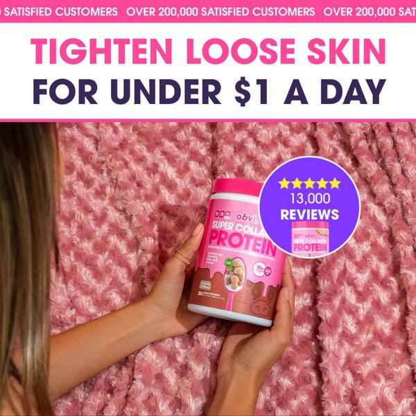 A close-up, high-trust ad featuring a product held by a model with a prominent, five-star review graphic and clear value proposition.